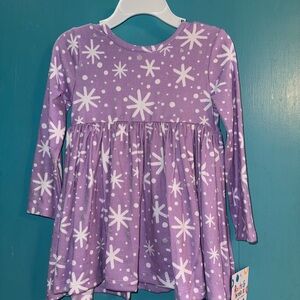 Purple Starry Kids Casual Dress